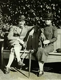 Olav V Prints: Norwegian Royals Sitting in Garden