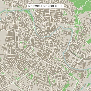 Gray Collection: Norwich Norfolk UK City Street Map