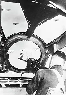 Aiming Prints: Nose Gunner Shooting at Enemy Planes