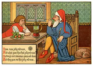 Nose Prints: Nose, Nose, Jolly Red Nose - Victorian nursery rhyme illustration
