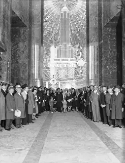 Governor Prints: Notables in Lobby During Opening of Empire State Building