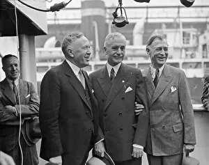Notables Posing Before Boarding Ship