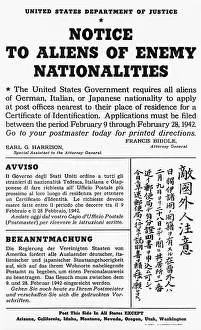 Enemy Prints: Notice to Aliens of Enemy Nationalities