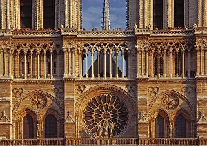 Notre Dame Cathedral, Paris Collection: Notre Dame Catholic Cathedral front facade