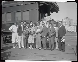 Notre Dame Football Players with Bonnie Rockne