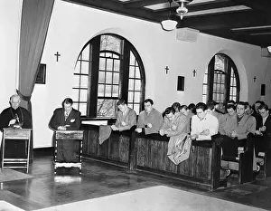 Ossining Prints: Notre Dame Players in Chapel