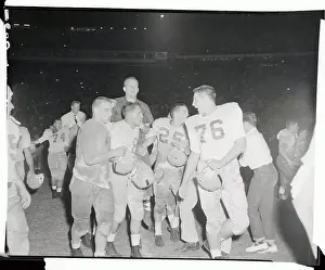 Notre Dame Players and Terry Brennan After Orange Bowl