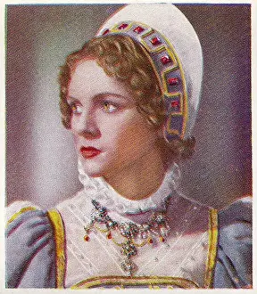 Nova Pilbeam as Lady Jane Grey, Characters Come to Life series, collectible tobacco card, 1938