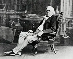 Novelist Prints: Novelist William Thackeray in His Study