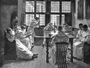 Convents Prints: Novices in a convent school, 1880