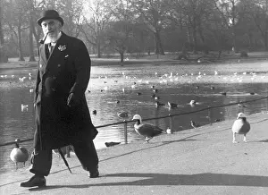 Geese Prints: Nubar Gulbenkian Walking In Park