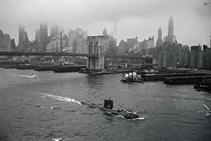 Nuclear Submarine Passing New York View