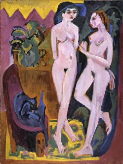 Los Angeles County Museum of Art (LACMA) Collection: Two Nudes in a Room by Ernst Ludwig Kirchner