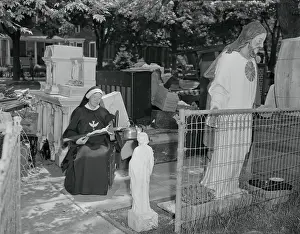 Hempstead Prints: Nun Waiting Outside of Her Home