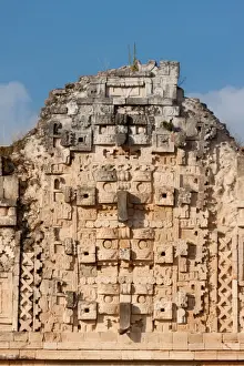 Detail of Nunnery Quadrangle building, Uxmal, Mexico