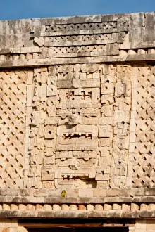 Uxmal Prints: Detail of Nunnery Quadrangle building, Uxmal, Mexico