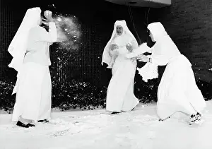 Habit Prints: Nuns Playing in Snow