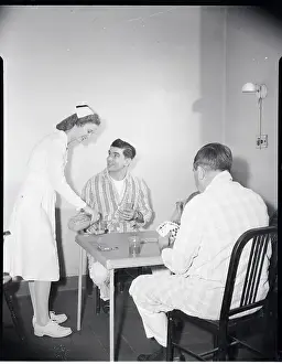 Alcoholism Prints: Nurse Attending Card-Playing Patients