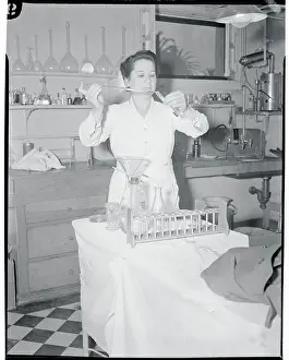 San Pedro Prints: Nurse Dolores Hernandez in Laboratory