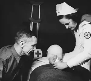 Nurse Helping Wounded Soldier
