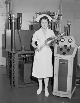 Vacuum Tube Prints: Nurse Holding X Ray Tube