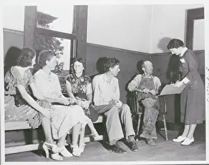 Birmingham Prints: Nurse with Patients in Tuberculosis Clinic Waiting Room