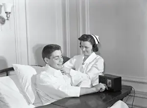Providence Prints: Nurse Prepping Hospitalized Man with a Radio