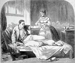 Nurse Tending to Wounded Soldier