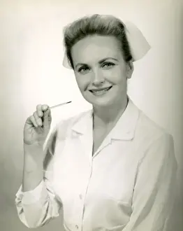 Nurse with thermometer