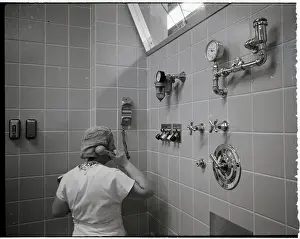 Nurse Using Hospital Intercom