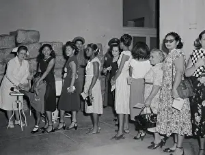 Nurse Vaccinating Women And Children For Smallpox