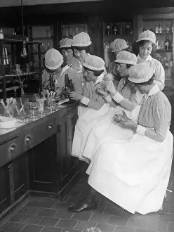 Bellevue Medical Center Prints: Nurses Training in Bellevue Hospital Lab