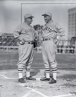 NY Giants Captain Rogers Hornsby with Coach Roger Bresnahan