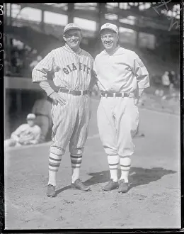 NY Giants Rogers Hornsby Posing with Tris Speaker