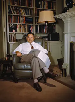 Thomas E Prints: NY Governor Thomas E Dewey at Home