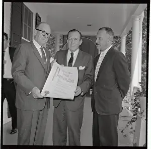NY Mayor Robert Wagner Displaying Proclamation