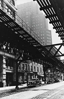 NY Telephone Company Building, Seen Through El Tracks