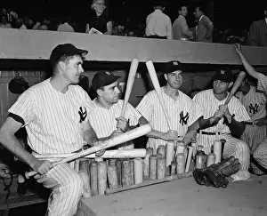Dugout Prints: Ny Yankee Players In The Dugout