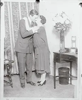 James J Prints: NYC Mayor Jimmy Walker Kissing Wife