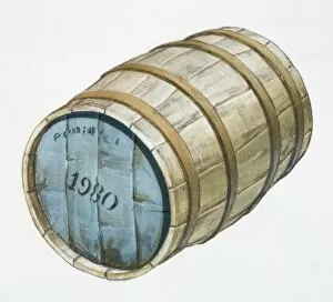 Images Dated 6th April 2006: Oak cask labelled 1980 front view