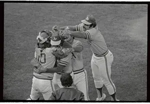 Oakland A's Baseball Players in Jubilant Moment