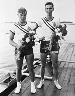 Helsinki Prints: Oaring Champions Posing at The Helsinki Olympics