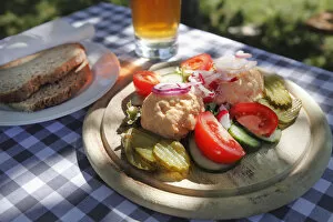 Nourishment Collection: Obatzter, typical Bavarian snack plate, Upper Bavaria, Bavaria, Germany, Europe