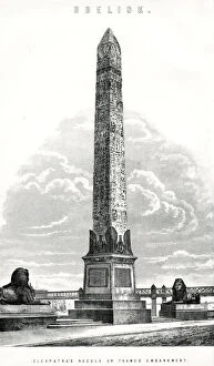 Architecture And Buildings Collection: Obelisk Cleopatras Needle on the Thames Embrankment
