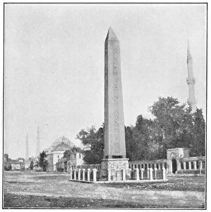 Images Dated 31st May 2018: Obelisk of Theodosius at the Hippodrome of Constantinople in Istanbul, Turkey - 19th Century