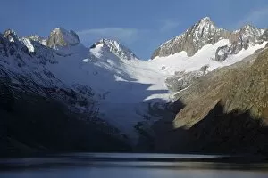 Swiss Collection: Oberaar Glacier and lake, Grimsel, Bern, Switzerland, Europe