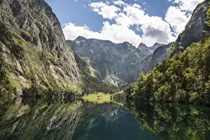 Mountain Lake Prints: Obersee lake with water reflection