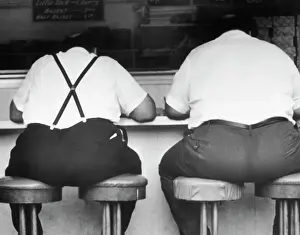 Stool Prints: Two Obese Men in a Diner