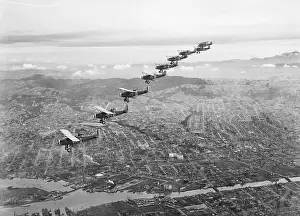 Oakland Prints: US Observation Planes Flying in Battle Formation