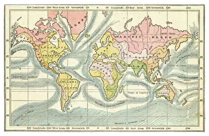 Pacific Gallery: Ocean currents map 1875